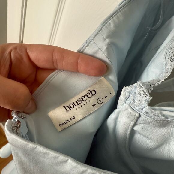 House of CB Harriet Bluebell Cotton Halter Mini Dress S - Picture 11 of 13